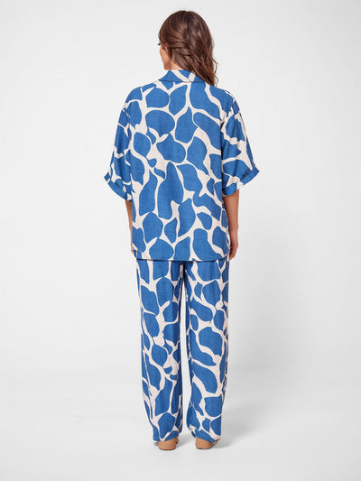 StilloStore™ | Oversized overhemd met oceaangolfprint