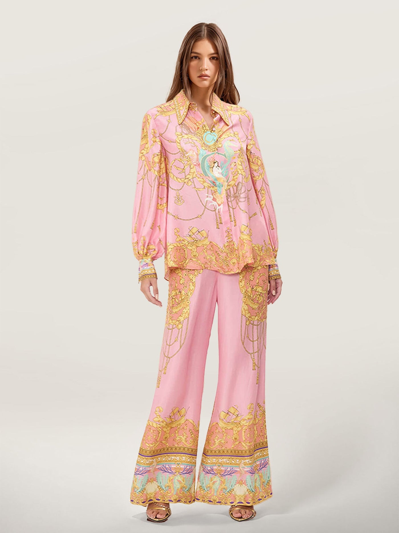 StilloStore™ | Blouse met pofmouwen en visprint