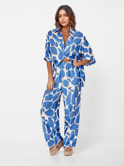 StilloStore™ | Oversized overhemd met oceaangolfprint