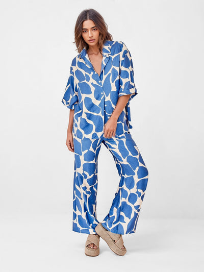 StilloStore™ | Oversized overhemd met oceaangolfprint