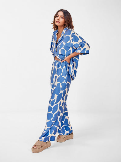 StilloStore™ | Oversized overhemd met oceaangolfprint