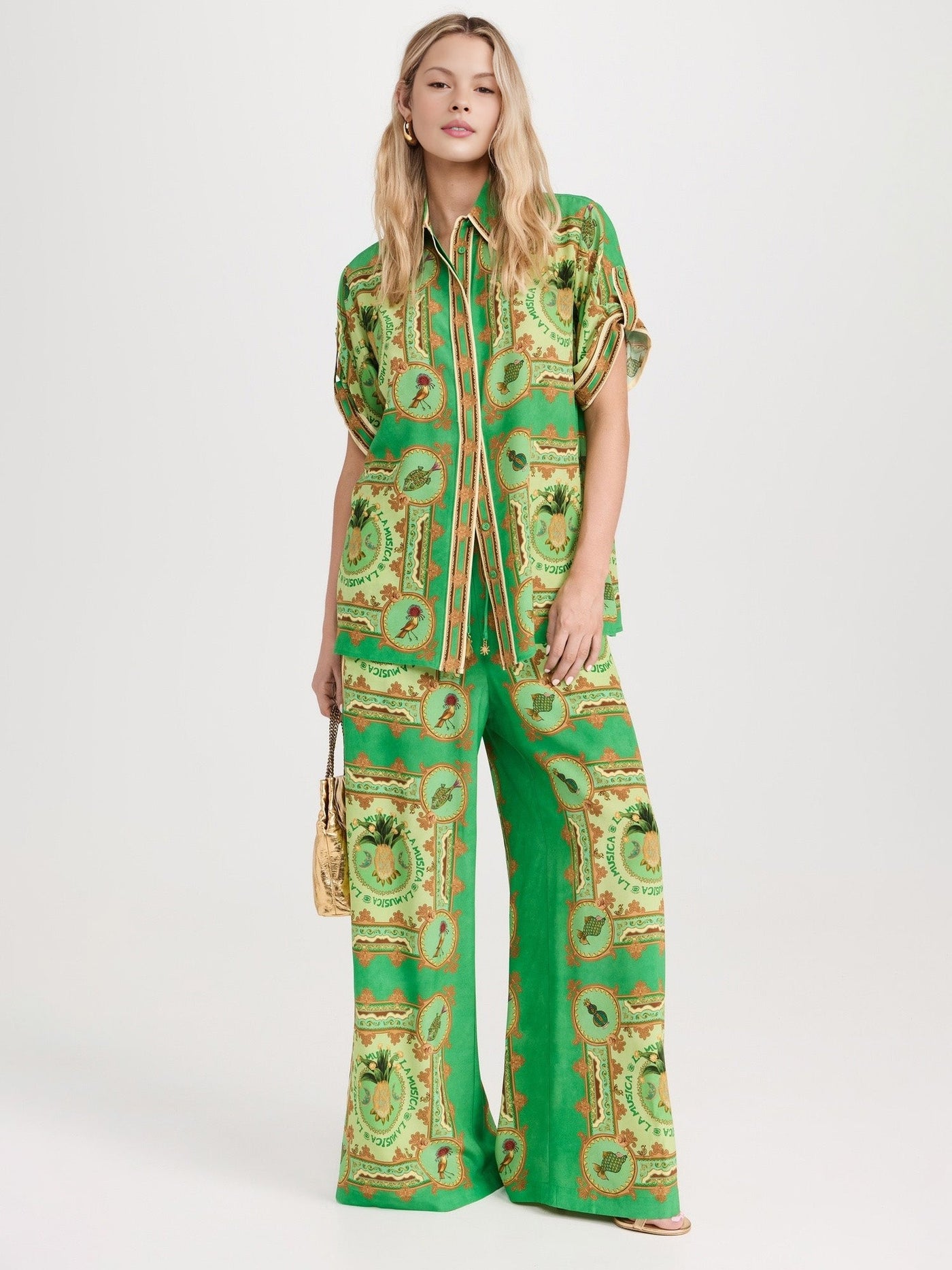 StilloStore™ | Groen overhemd met paisleyprint en knoopjes